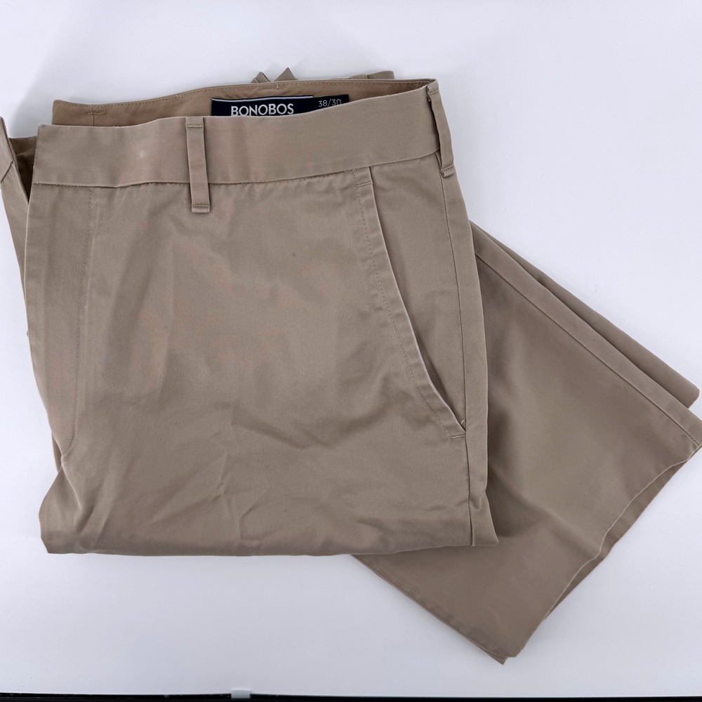 Bonobos Weekday Warrior Pants Mens 38x30 Tan Straight Fit Cotton Wednesday